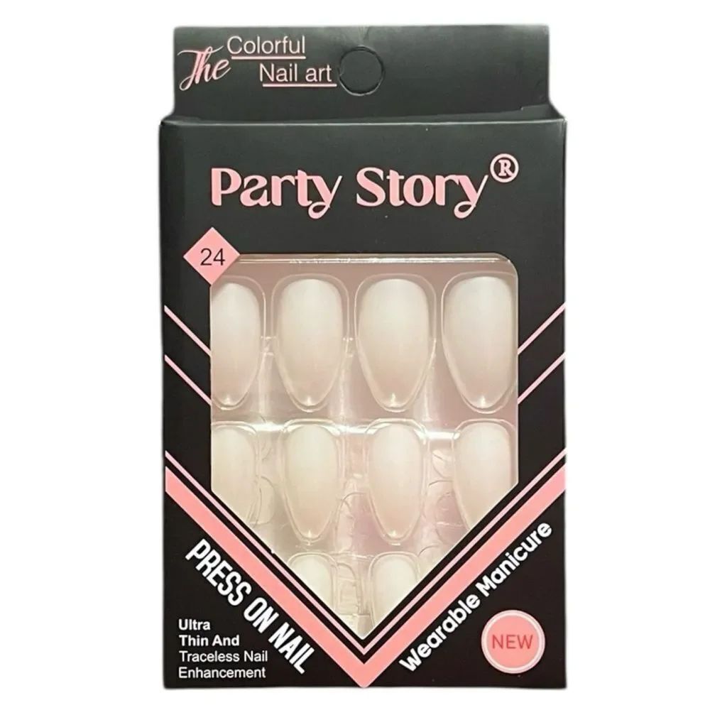 🤯5/$25🤯 White Press On Nails 24 Nails In Box Almond Shape
